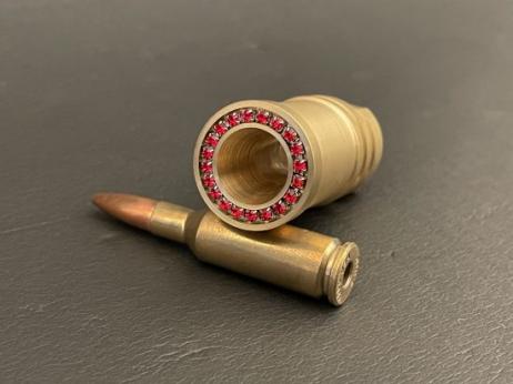 BDW -Brass Swarovski Flash Hider RED (14mm CCW) 