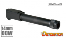DETONATOR - Glock Factory Type CCW Threaded Aluminum Outer Barrel with Thread Cover Black For Tokyo Marui Glock 19