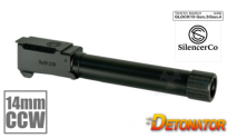 DETONATOR - SilencerCo Type CCW Threaded Aluminum Outer Barrel with Thread Cover Black For Tokyo Marui Glock 19