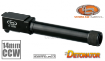 DETONATOR - Stormlake Type CCW Threaded Aluminum Outer Barrel with Thread Cover Black For Tokyo Marui Glock 19