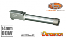DETONATOR - Stormlake Type CCW Threaded Aluminum Outer Barrel with Thread Cover Silver For Tokyo Marui Glock 19