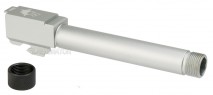 DETONATOR - Lone Wolf Type Threaded Aluminum Outer Barrel with Thread Cover Silver For Tokyo Marui Glock Series