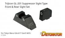 DETONATOR - Trijicon GL-201 Suppressor Sight Type Front & Rear Sight Set for Tokyo Marui Glock 17 Gen5 MOS