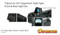 DETONATOR - Trijicon GL-201 Suppressor Sight Type Front & Rear Sight Set for Tokyo Marui Glock 17 Gen5 MOS