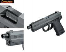 DETONATOR - USP9 Threaded Aluminum Outer Barrel with Thread Cover Black For Tokyo Marui USP Full Size (CCW)