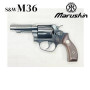 Marushin - S&W M36 Chief Special【Wood like Plastic Grip】 3inch Barrel / W Deep Black (Gas Revolver)