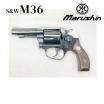 Marushin - S&W M36 Chief Special【Wood like Plastic Grip】 3inch Barrel / W Deep Black (Gas Revolver)