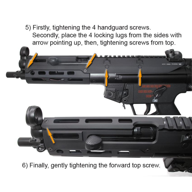WII TECH - CNC 6061 Aluminium Monolithic Handguard Tokyo Marui MP5