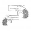 CAW - MULE Double Derringer Early Model Short Address Marking (Model Gun)