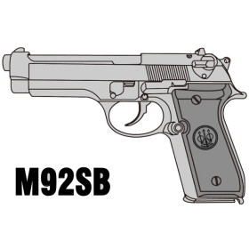 MARUSHIN - M92SB Matt Black ABS (Model gun)