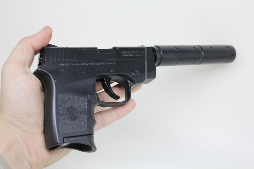 Crown Model Pocket Handgun Air Hop Hand Gun With Silencer Japan import NEW 