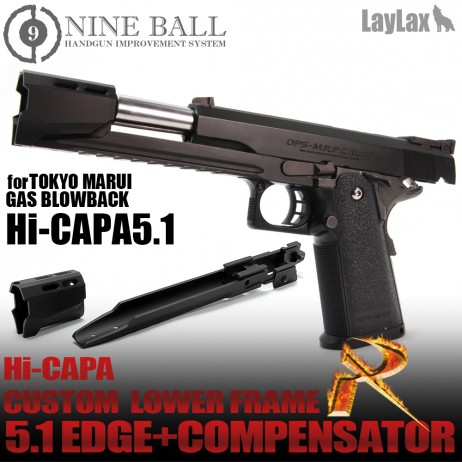 LAYLAX/NINE BALL - Tokyo Marui Hi-capa5.1 GBB Custom Lower Frame R 5.1 EDGE + Compensator