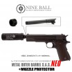 LAYLAX/NINE BALL - Tokyo Marui M1911A1 Metal Outer Barrel SAS NEO + Muzzle Protector