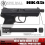 LAYLAX/NINE BALL - Tokyo Marui HK45 Metal Outer Barrel SAS NEO + Muzzle Protector