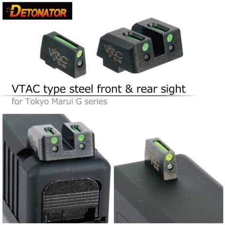 DETONATOR - VTAC Type Steel Front & Rear Sight For Tokyo Marui G17/22/34/18C GBB